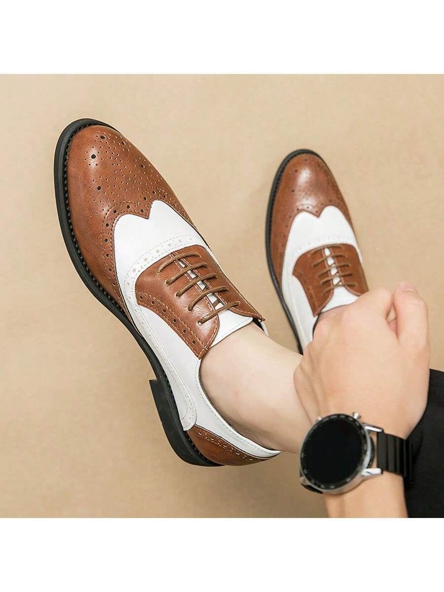 Men's Pointed Toe Business Casual Derby Shoes
