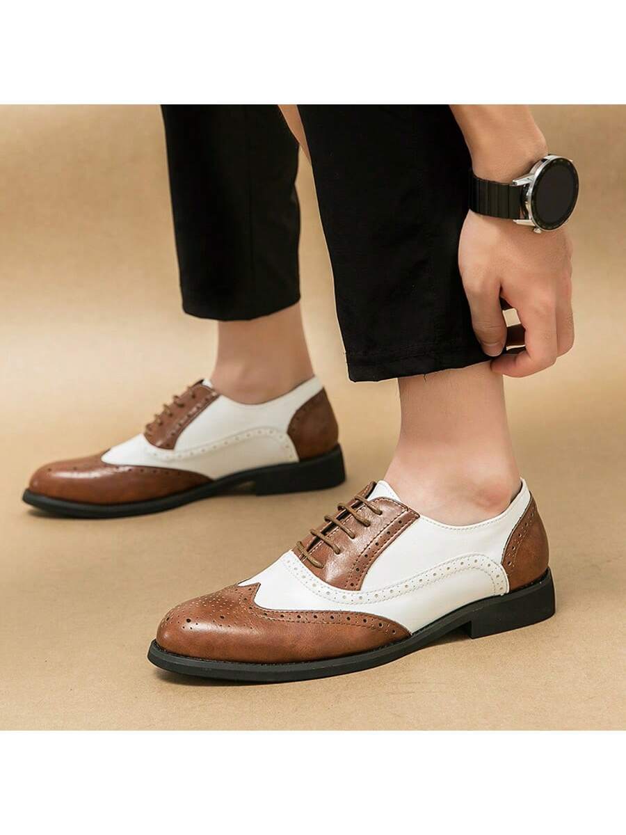 Men's Pointed Toe Business Casual Derby Shoes