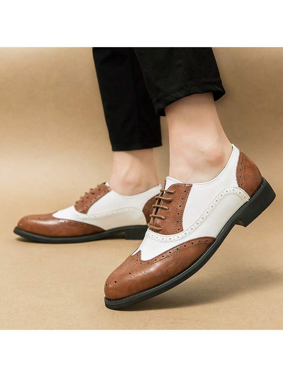Men's Pointed Toe Business Casual Derby Shoes