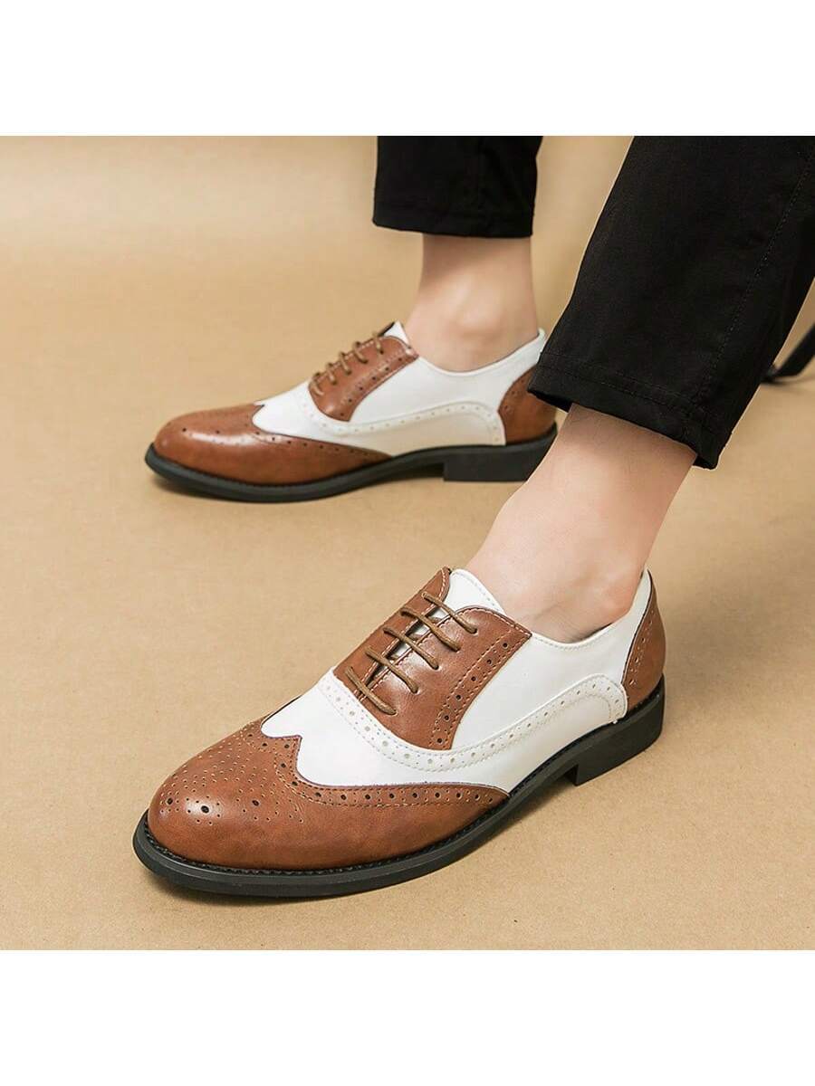 Men's Pointed Toe Business Casual Derby Shoes