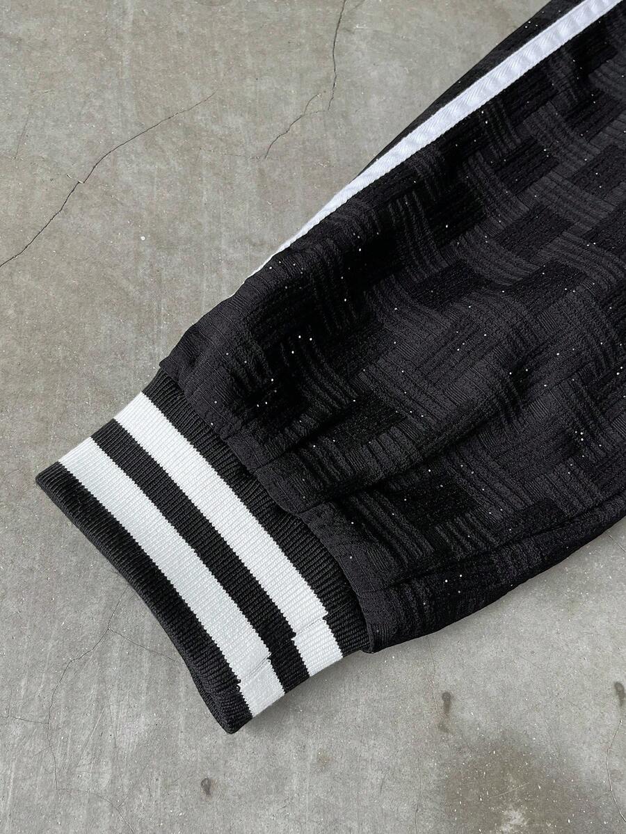 Men's Pentagram Print Long Sleeve Jacket And Pants Casual Suit Set