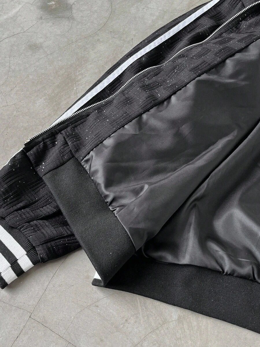 Men's Pentagram Print Long Sleeve Jacket And Pants Casual Suit Set