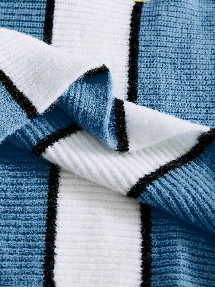 Men's Retro Collared Football Inspired Knit Sweater