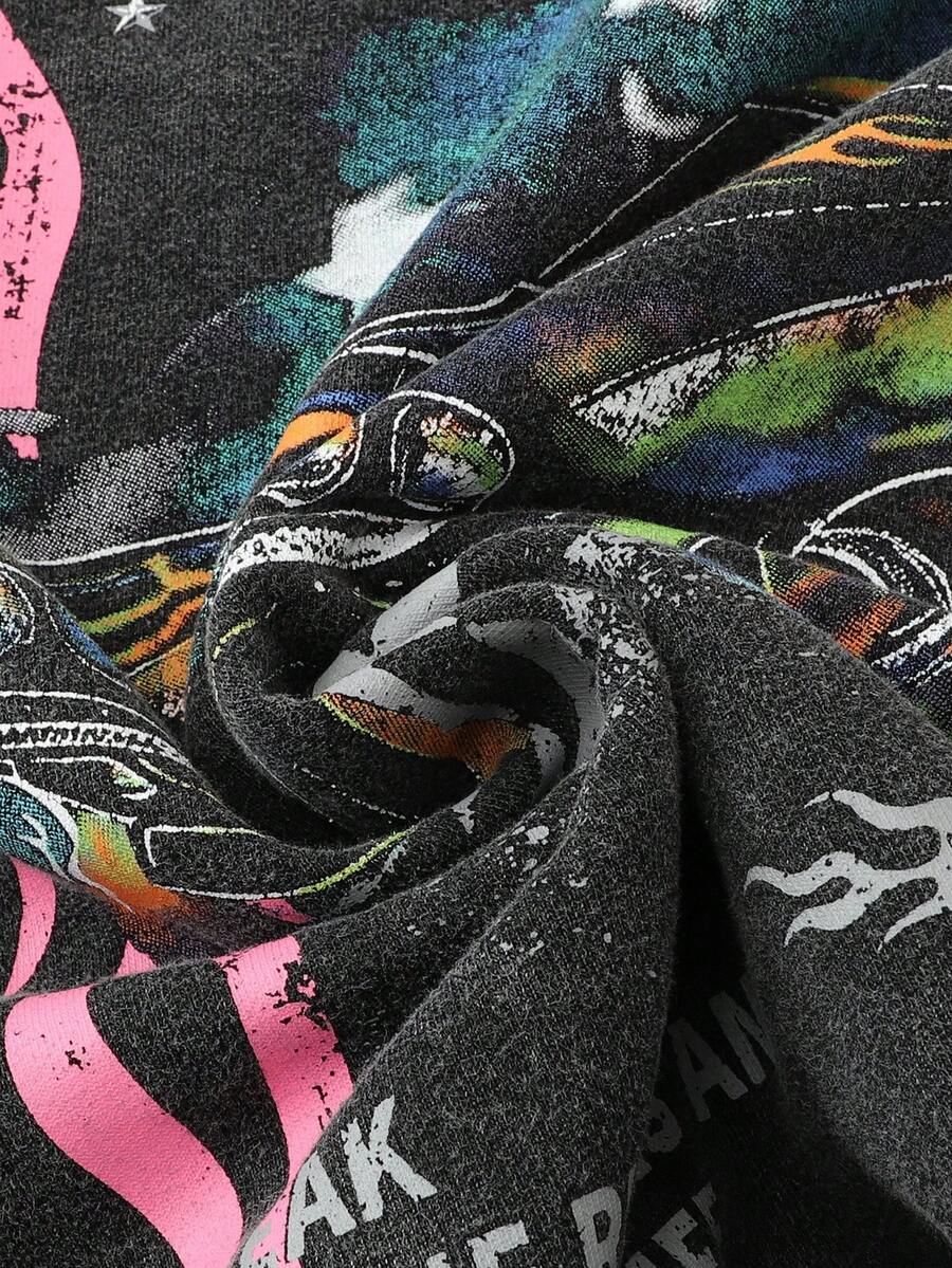 Men's Washed Vintage Graphic Hoodie