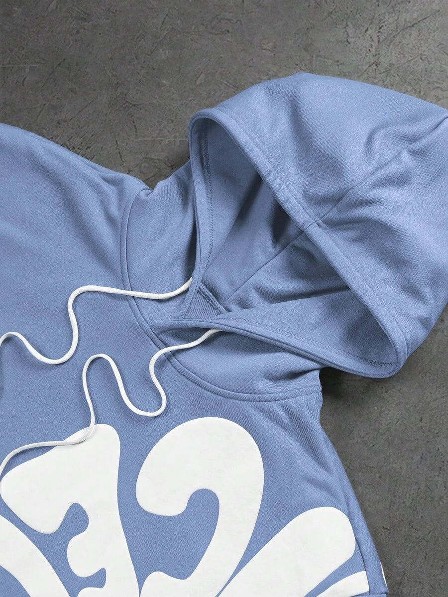 Men’s Letter Print Hoodie And Sweatpants Two Piece Set