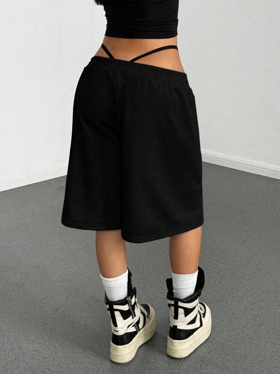 Women's Loose Fit Punk Print Capri Pants