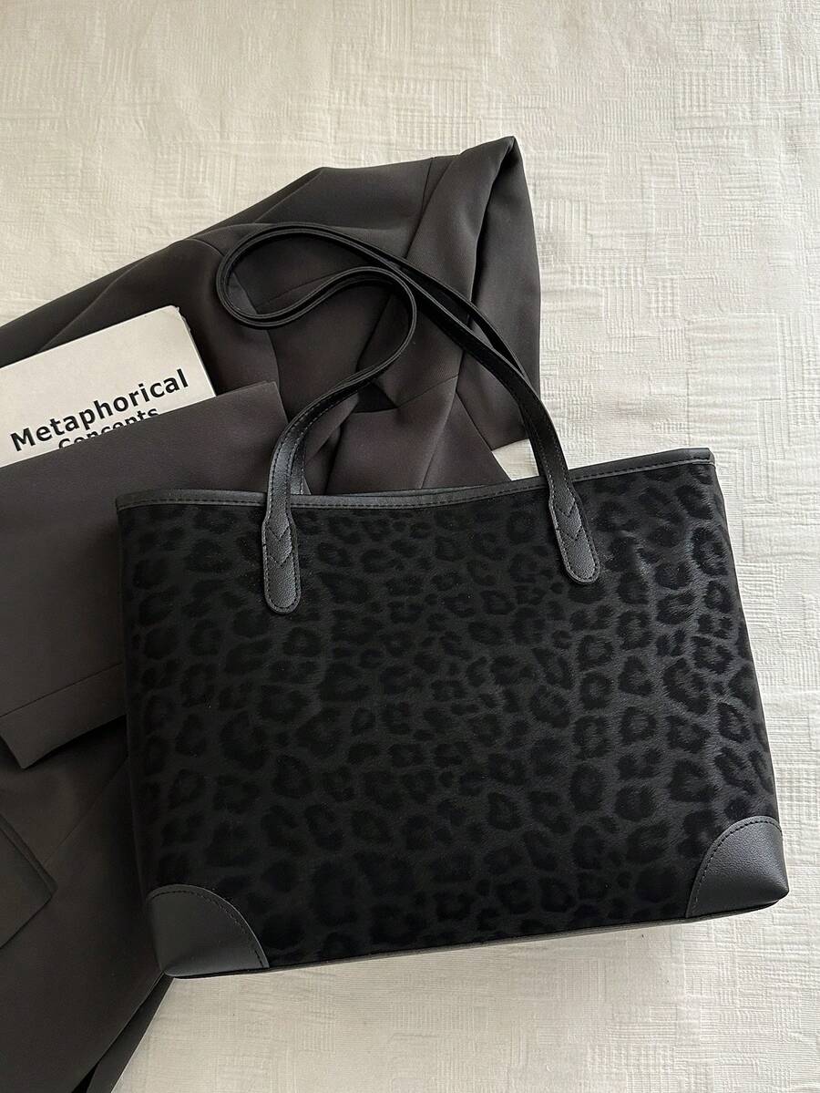 Women's Leopard Print Large Shoulder Bag