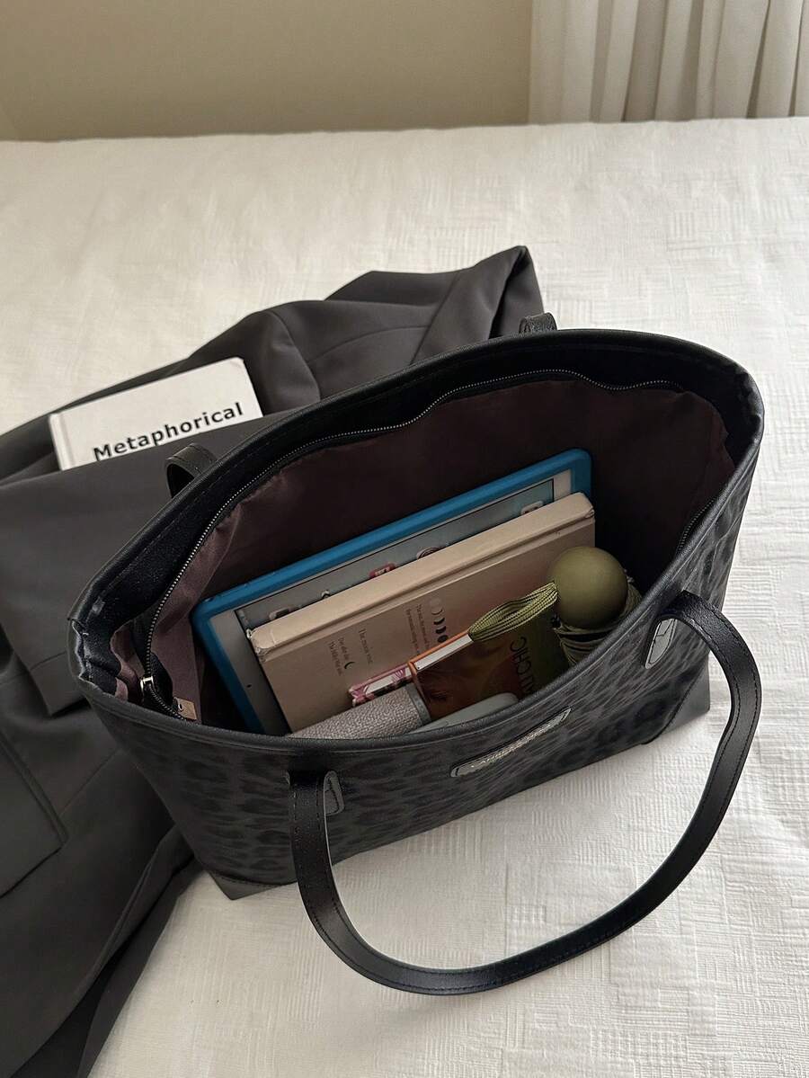 Women's Leopard Print Large Shoulder Bag