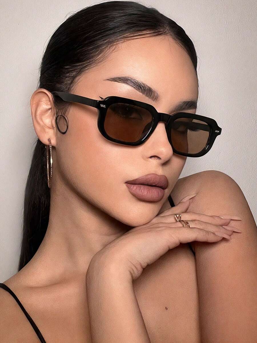 Women's Black Square Glasses