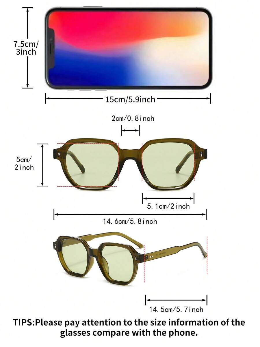 Men's Square PC Frame Minimalist Glasses