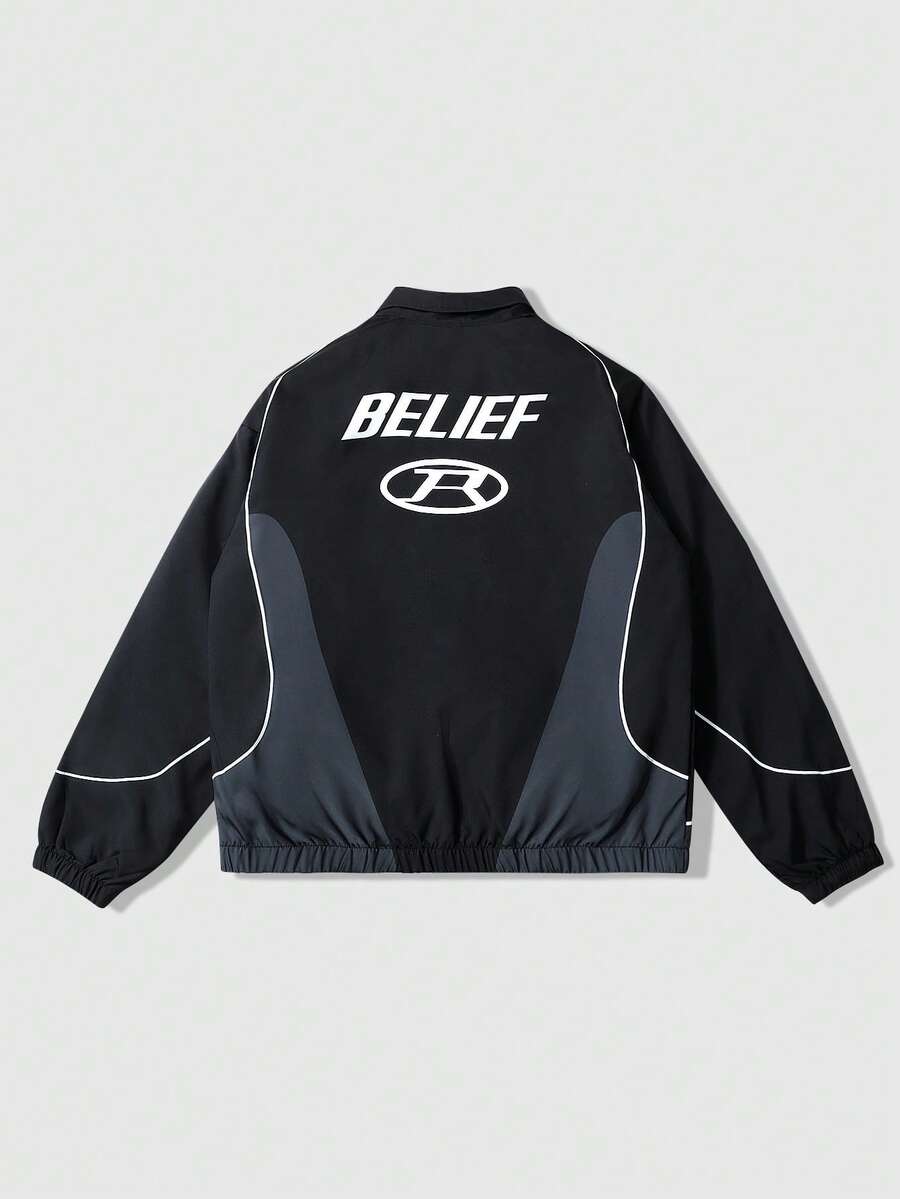 Unisex Motorcycle Graphic Print Long Sleeve Jacket