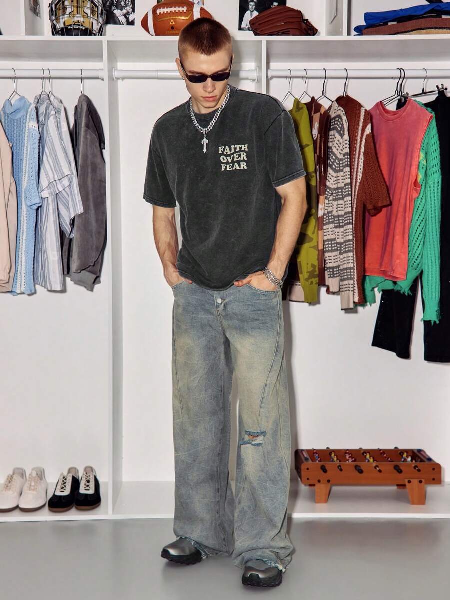 Side Pocket Wide Leg Denim Overalls