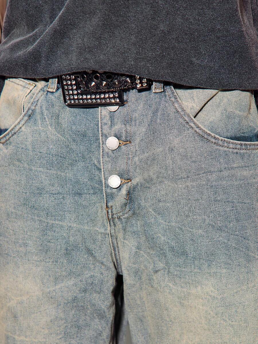 Side Pocket Wide Leg Denim Overalls