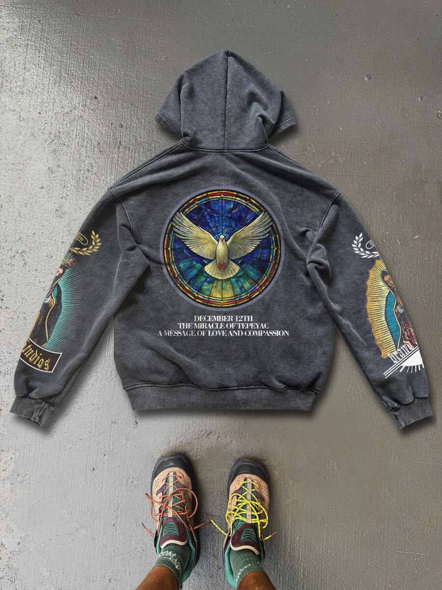 Men's Vintage Christian Open Front Hoodie Sweatshirt