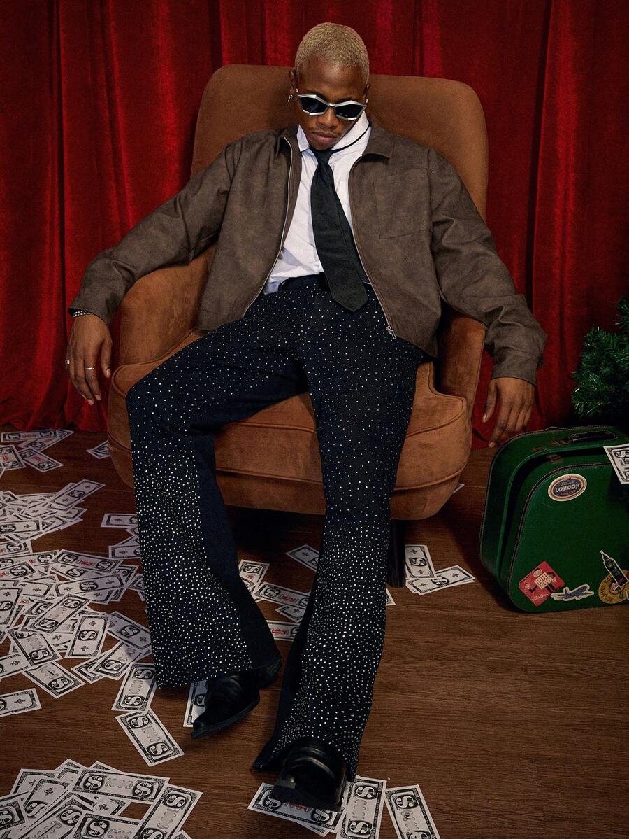 Men's PU Leather Zip-Up Jacket