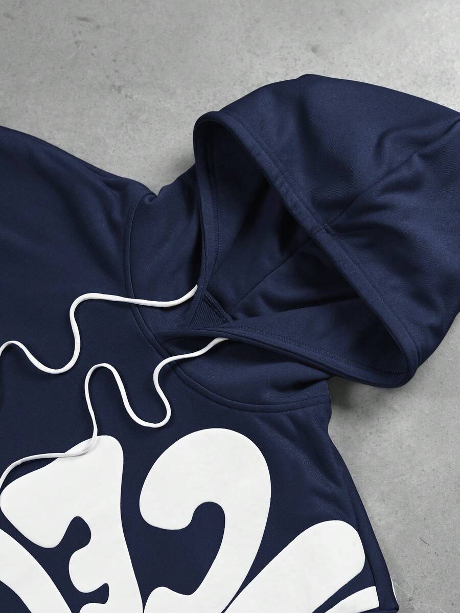 Men’s Letter Print Hoodie And Sweatpants Two Piece Set