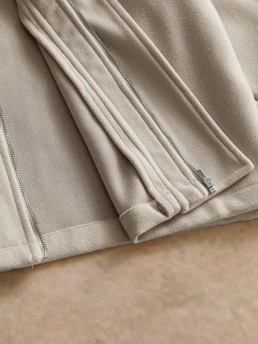 Men's Boxy Turndown Collar Long Sleeve Jacket
