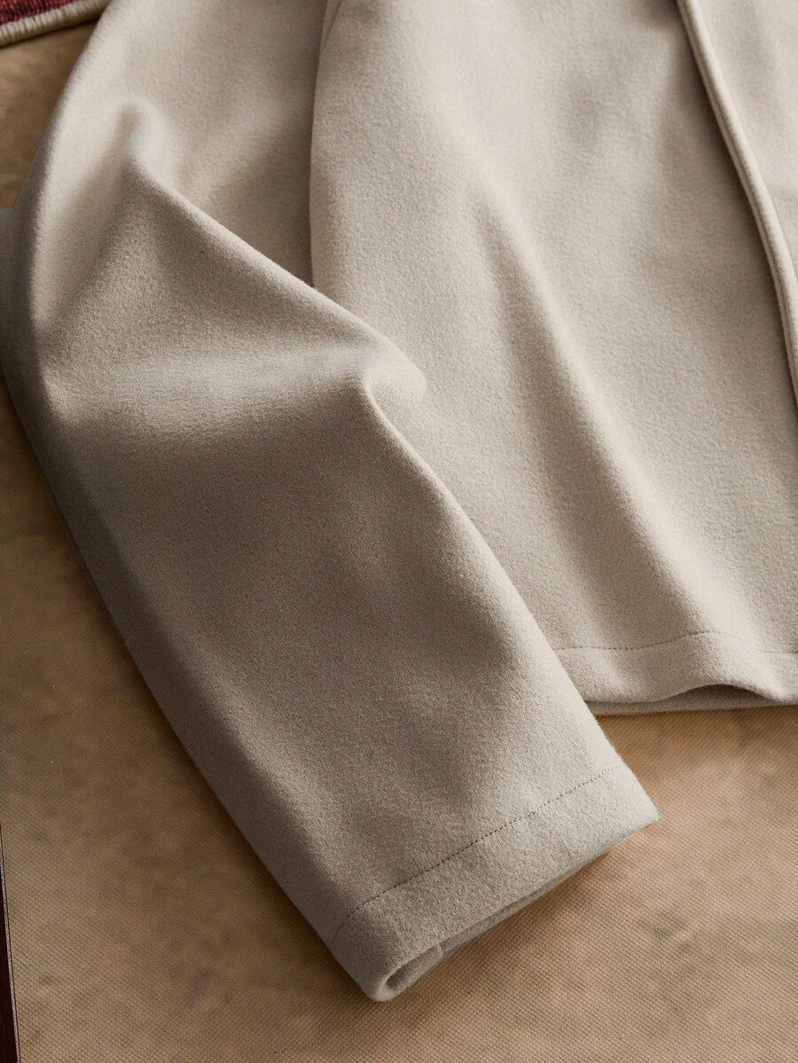Men's Boxy Turndown Collar Long Sleeve Jacket