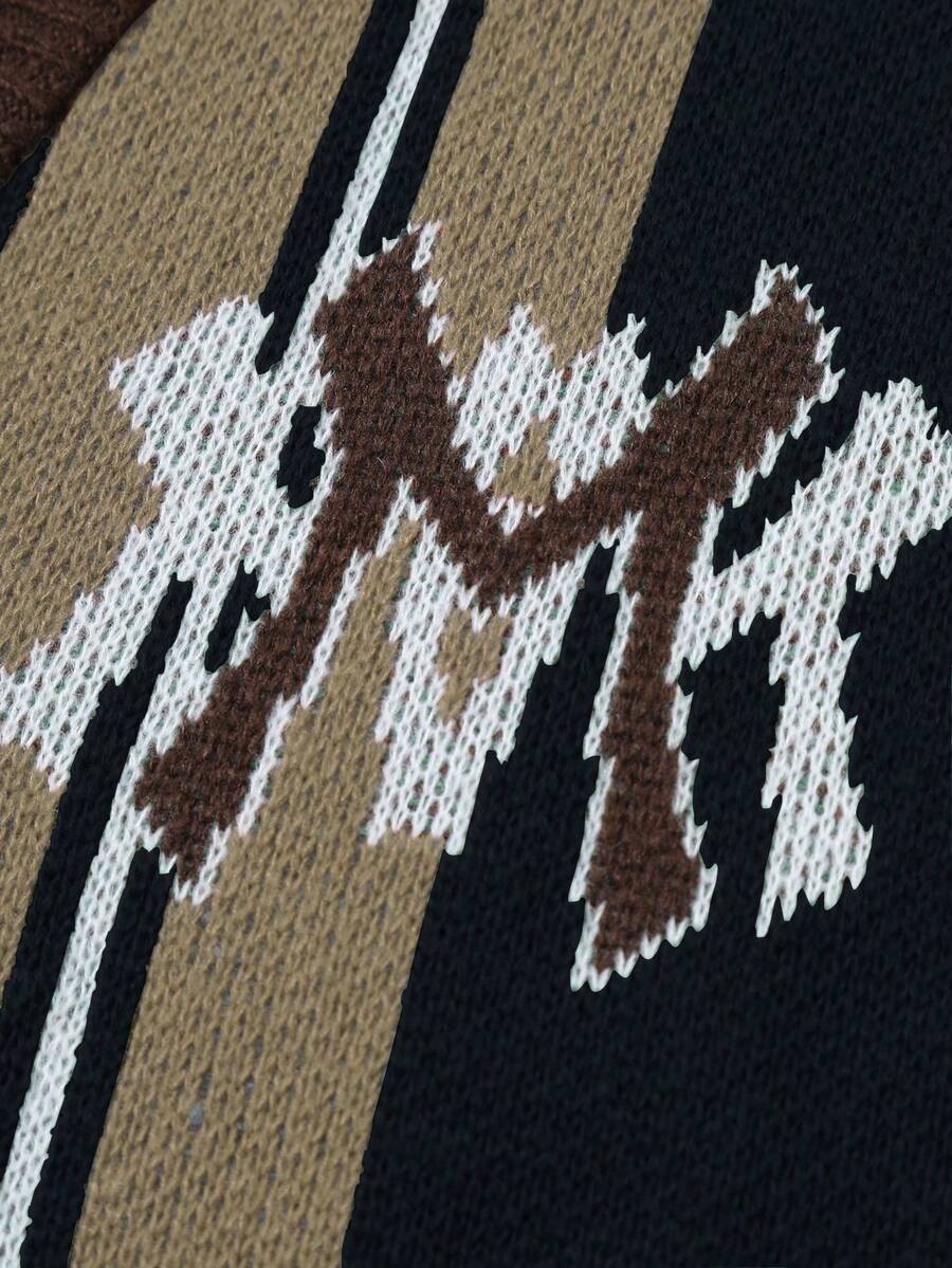 Men's Casual Colorblock Striped Cardigan