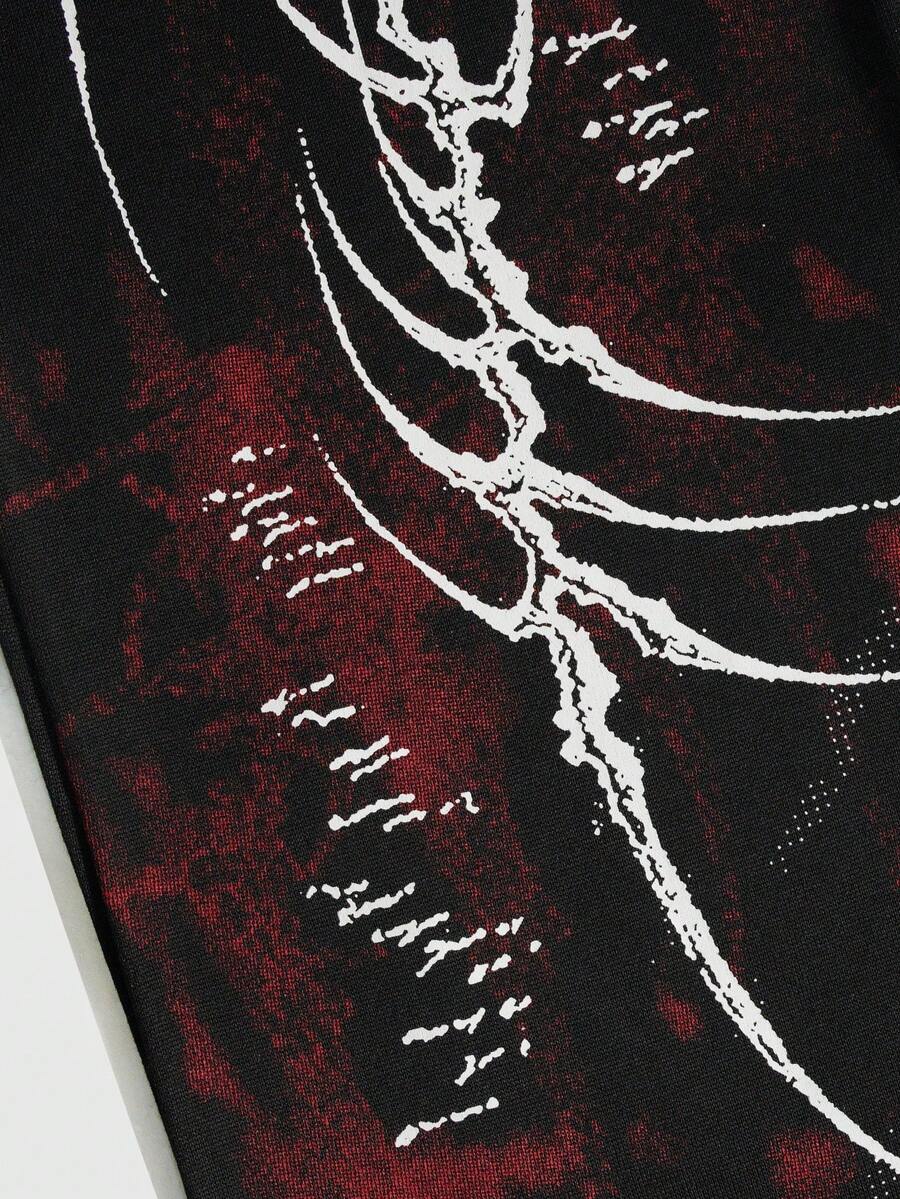 Men's Religious Graphic Print Flare Pants