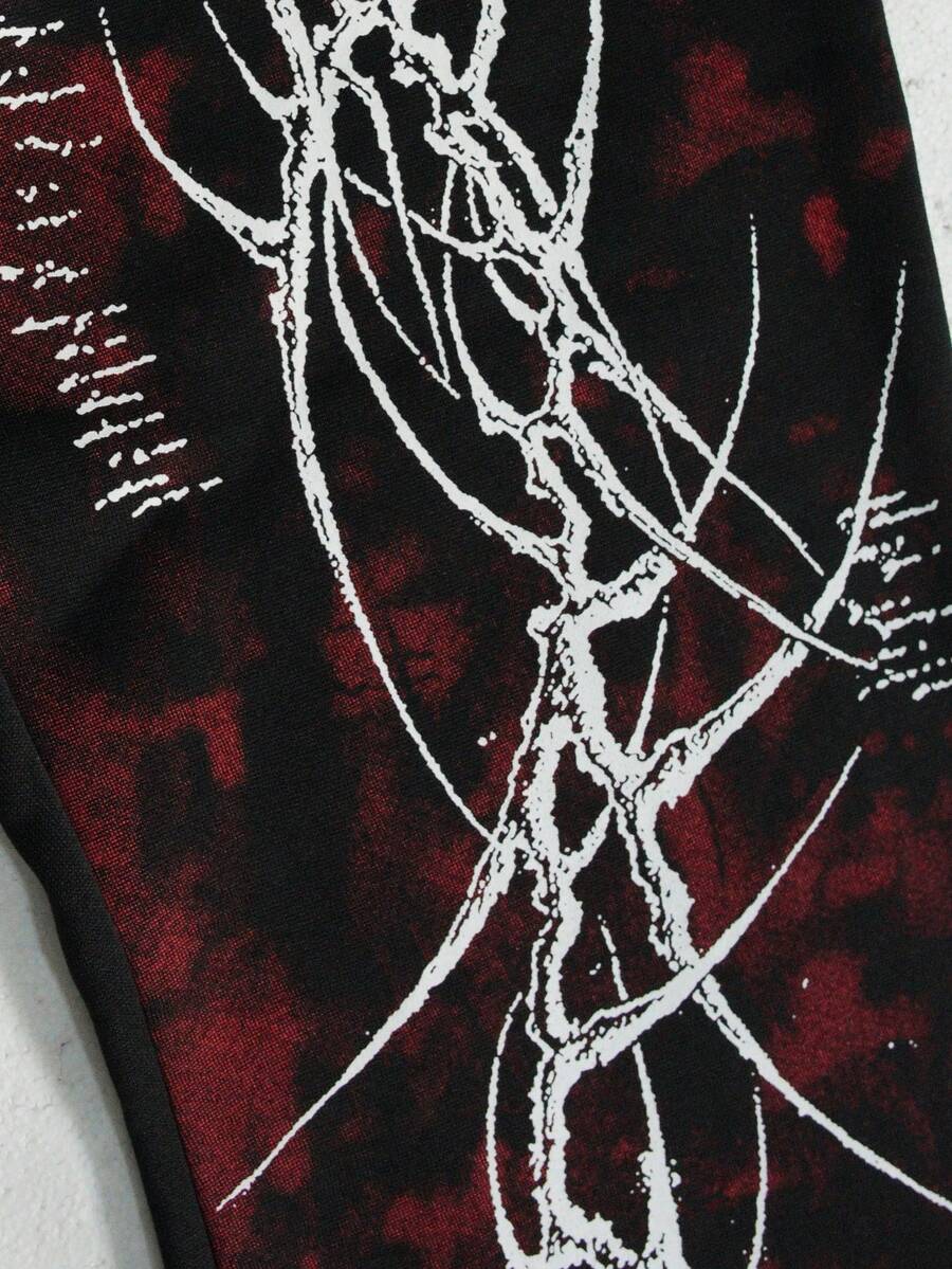 Men's Religious Graphic Print Flare Pants