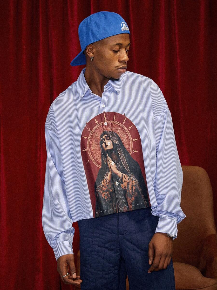 Men's Casual Long Sleeve Printed Shirt