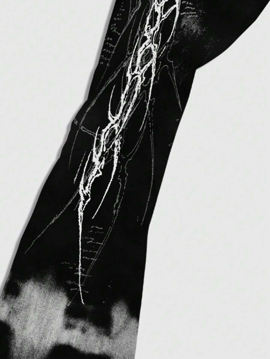 Men's Religious Graphic Print Flare Pants