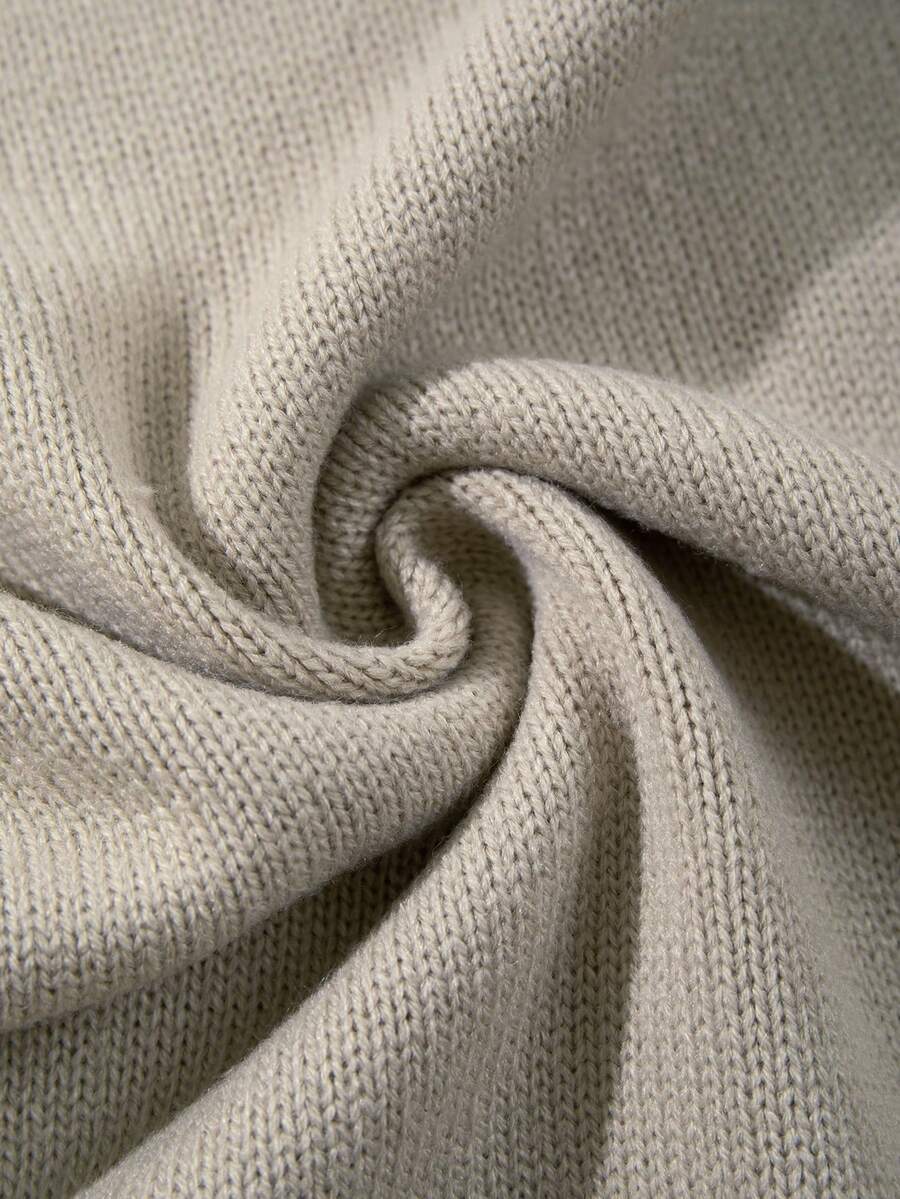 Men's Retro Artistic Oil Painting Style Print Long Sleeve Crew Neck Pullover Knit Sweater