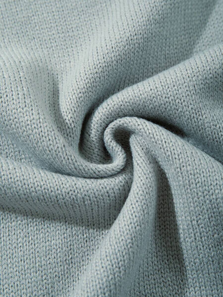 Men's Retro Artistic Oil Painting Style Print Long Sleeve Crew Neck Pullover Knit Sweater