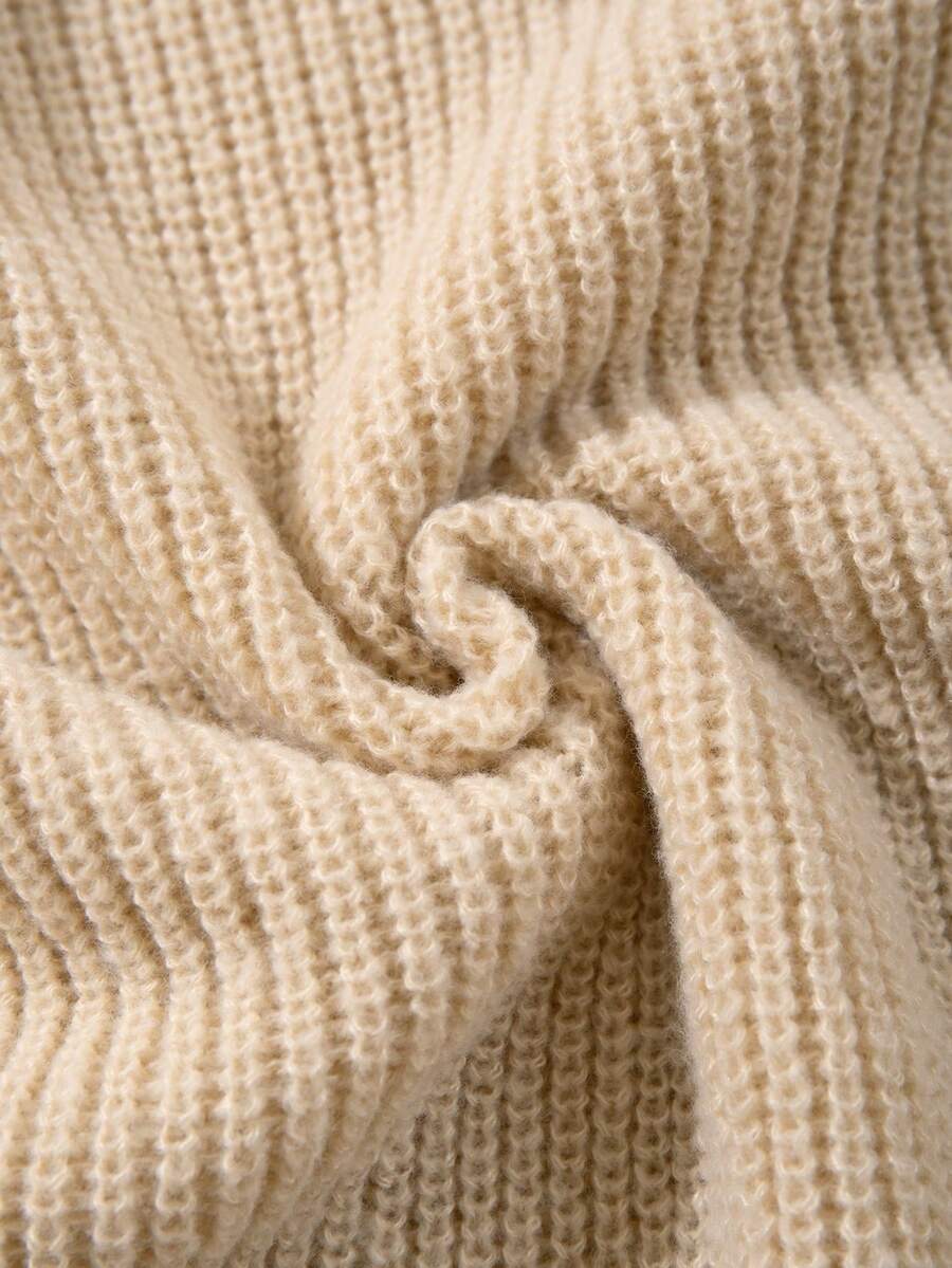 Men's Knit Drop Shoulder Crew Neck Pullover Sweater