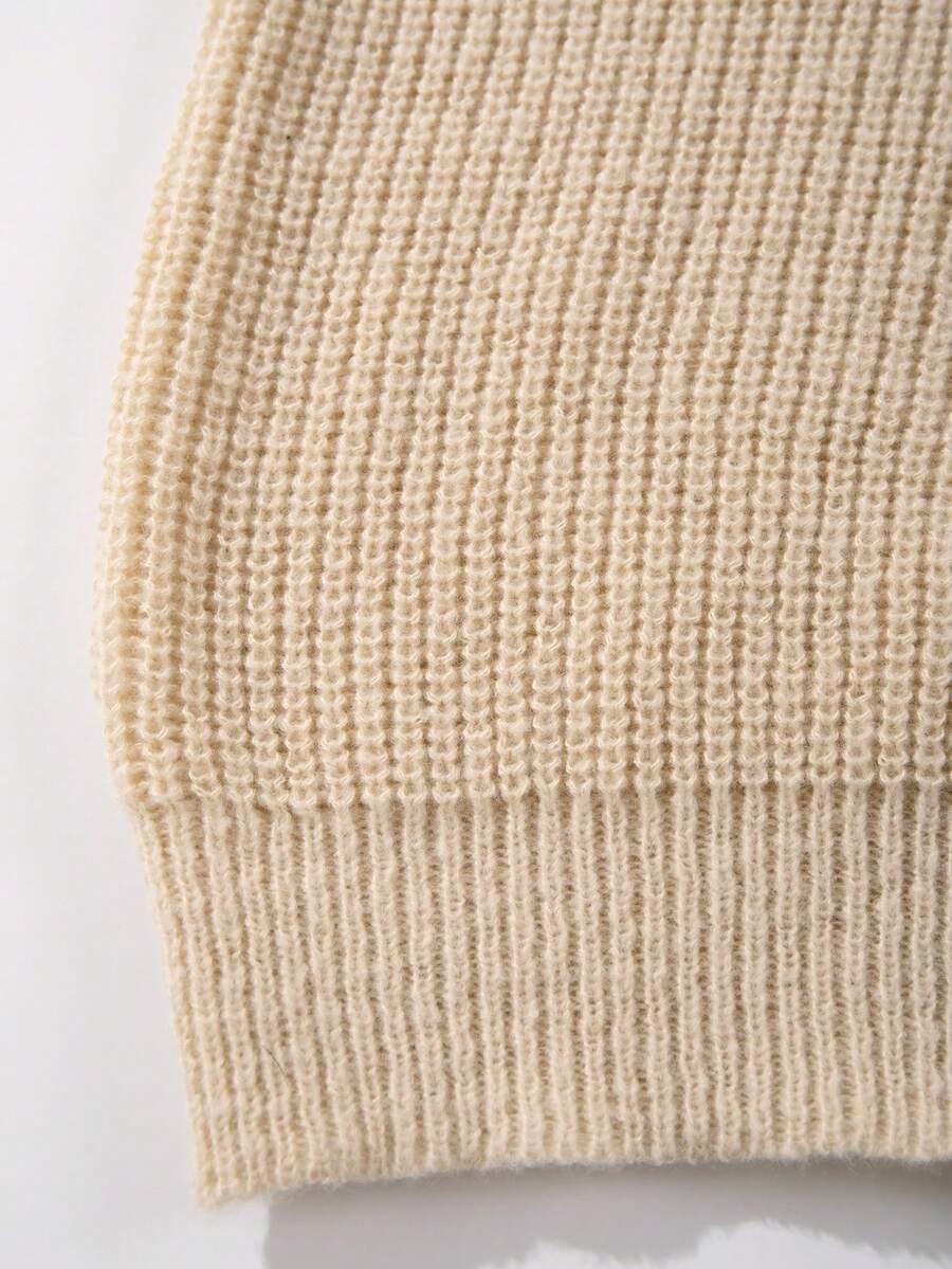 Men's Knit Drop Shoulder Crew Neck Pullover Sweater
