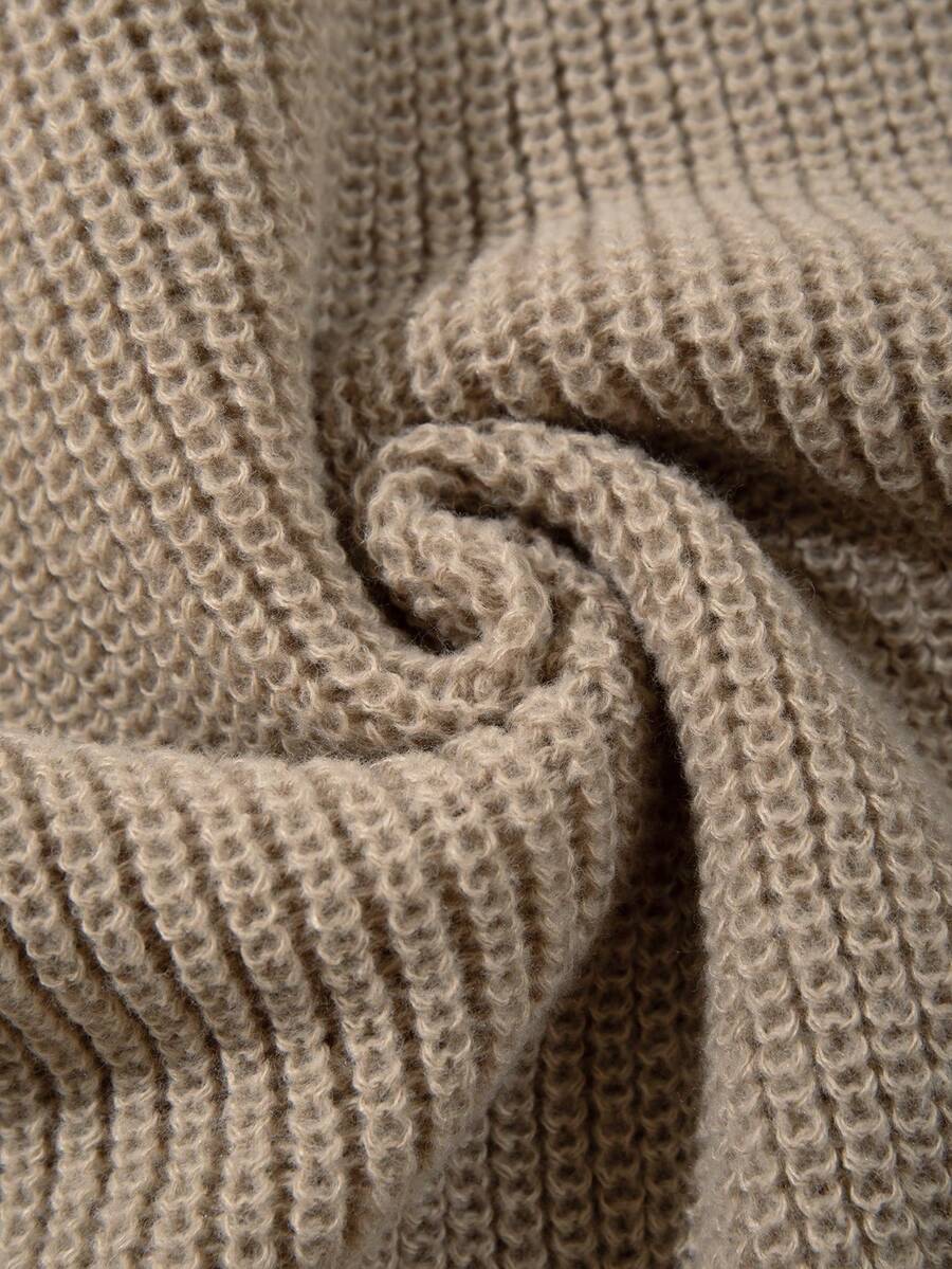 Men's Knit Drop Shoulder Crew Neck Pullover Sweater