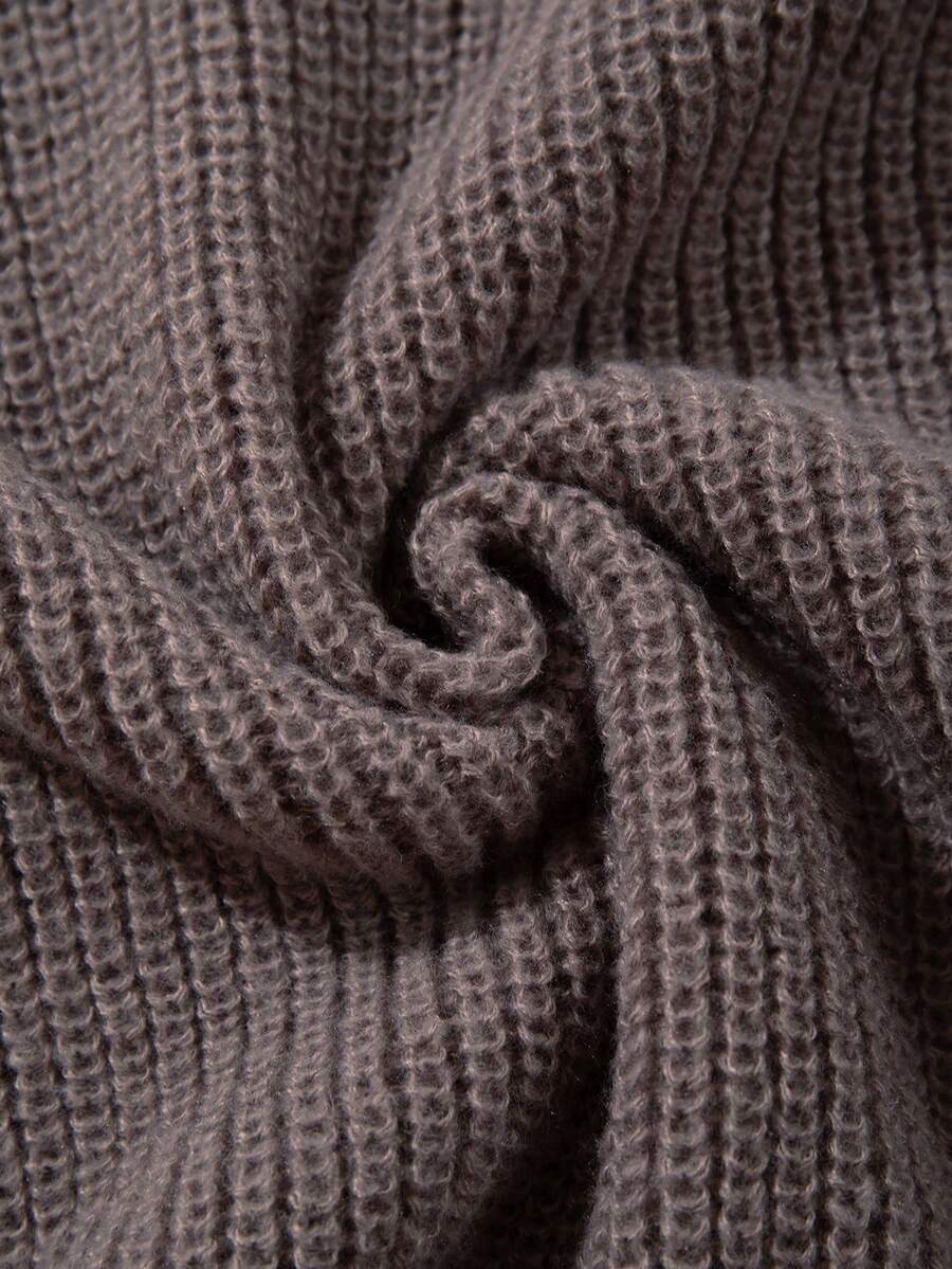 Men's Knit Drop Shoulder Crew Neck Pullover Sweater
