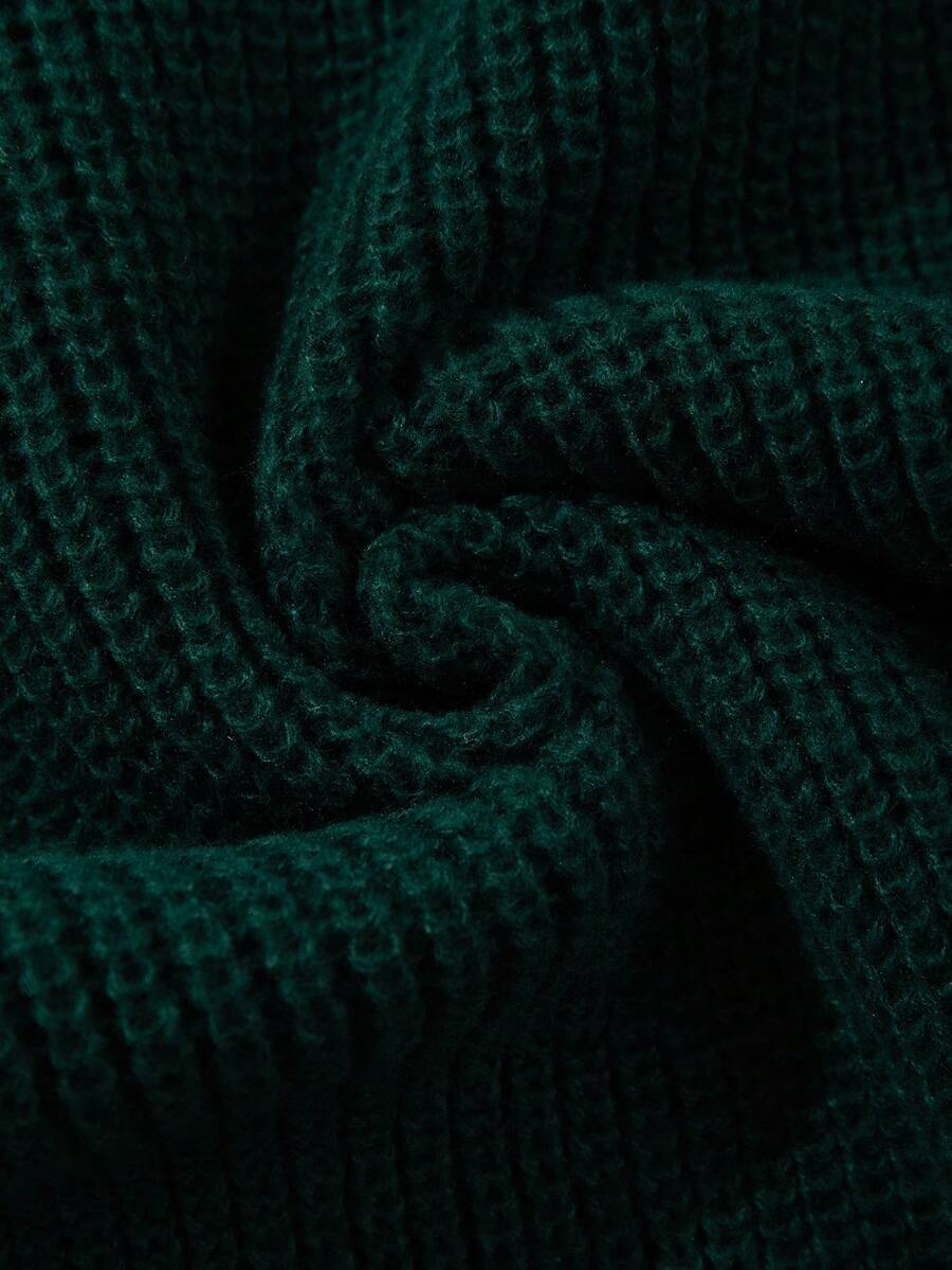 Men's Knit Drop Shoulder Crew Neck Pullover Sweater