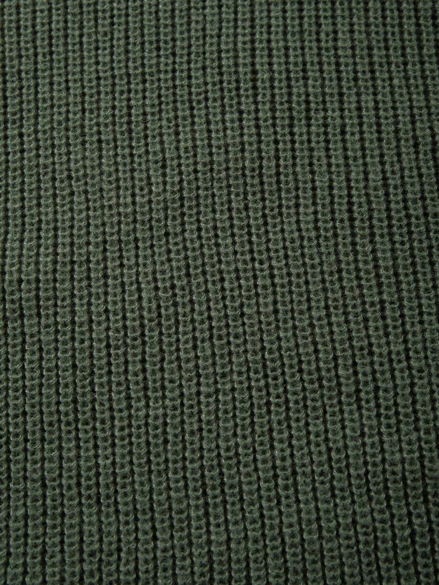 Men's Knit Drop Shoulder Crew Neck Pullover Sweater