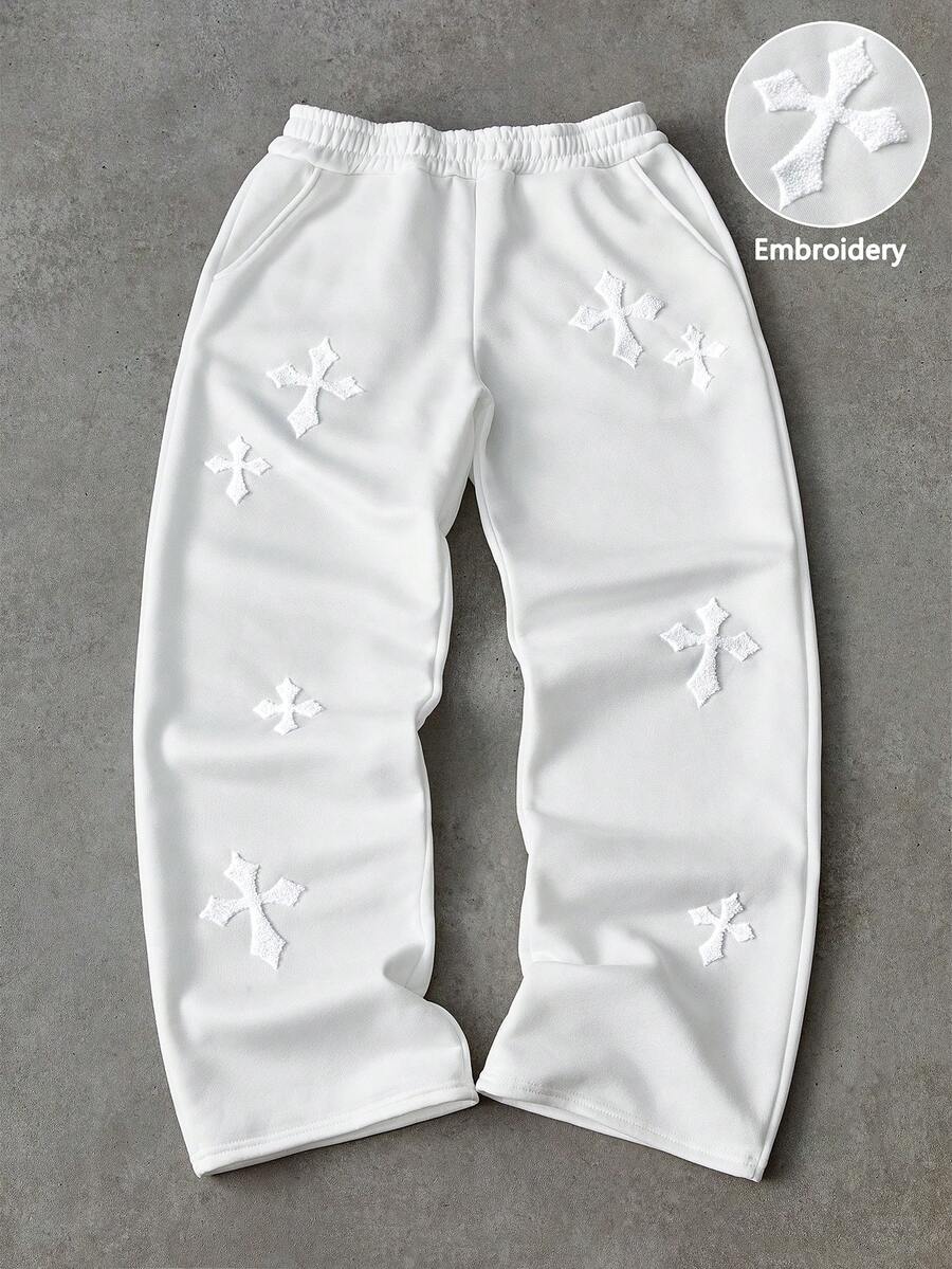 Men's Matching Cross Embroidered Sweatpants