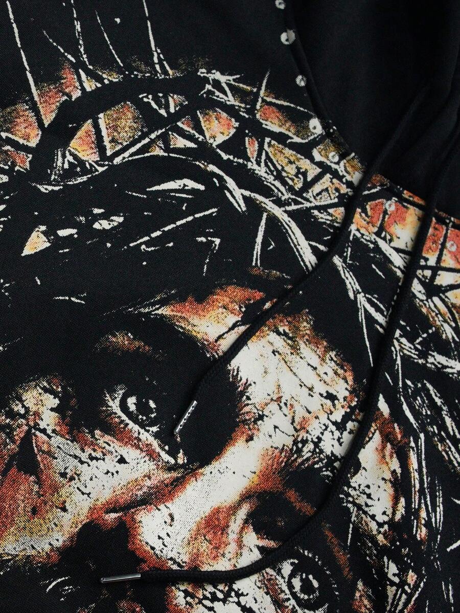 Men's Casual Figure Print Hoodie Sweatshirt