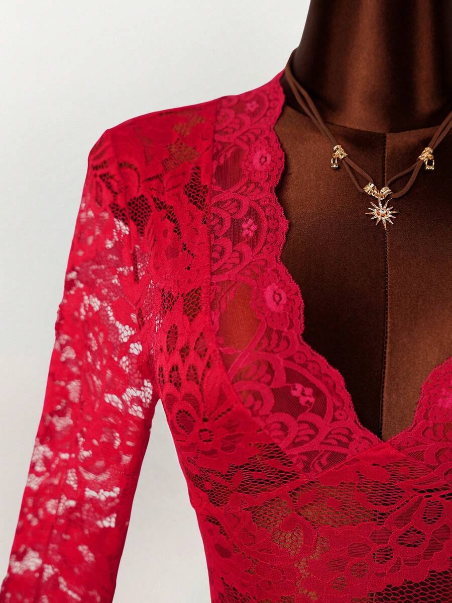 Sheer Low-Cut Hippie Style Mini Dress