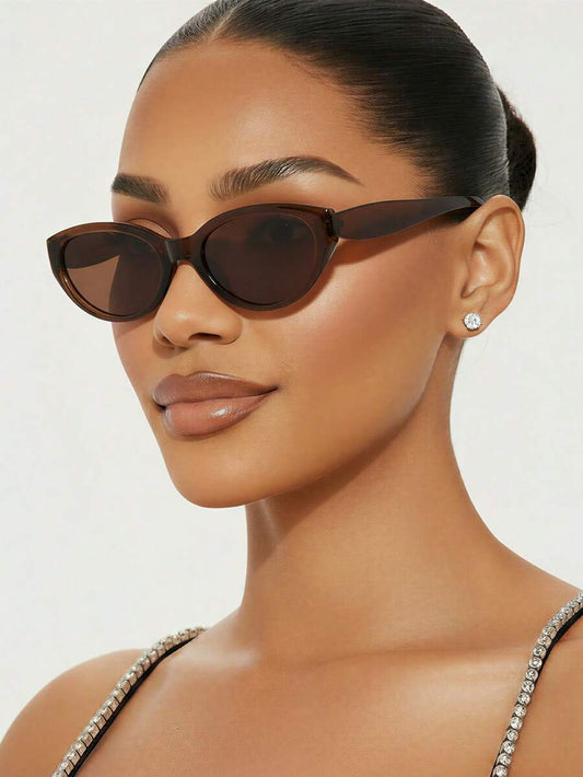 Women's Brown Cat Eye Vintage Glasses