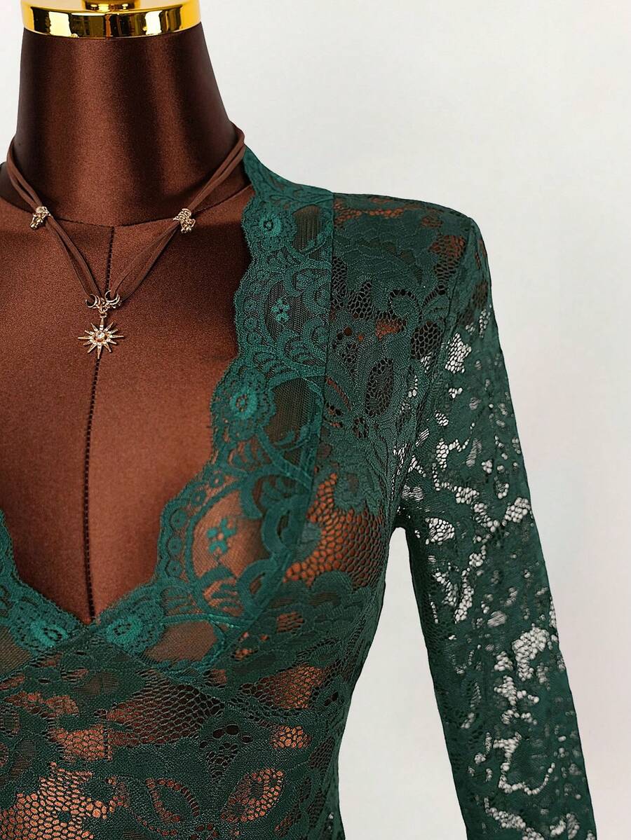Sheer Low-Cut Hippie Style Mini Dress