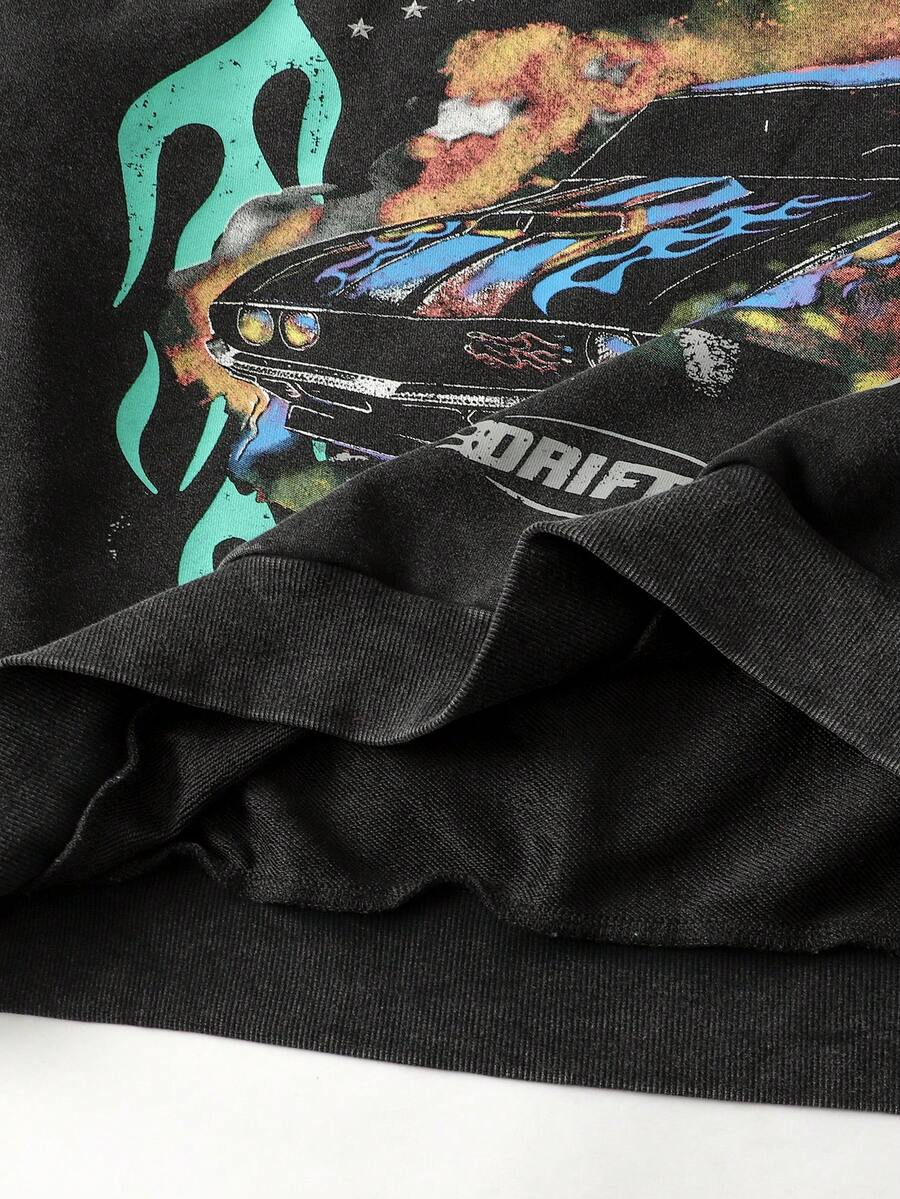 Men's Washed Vintage Graphic Hoodie