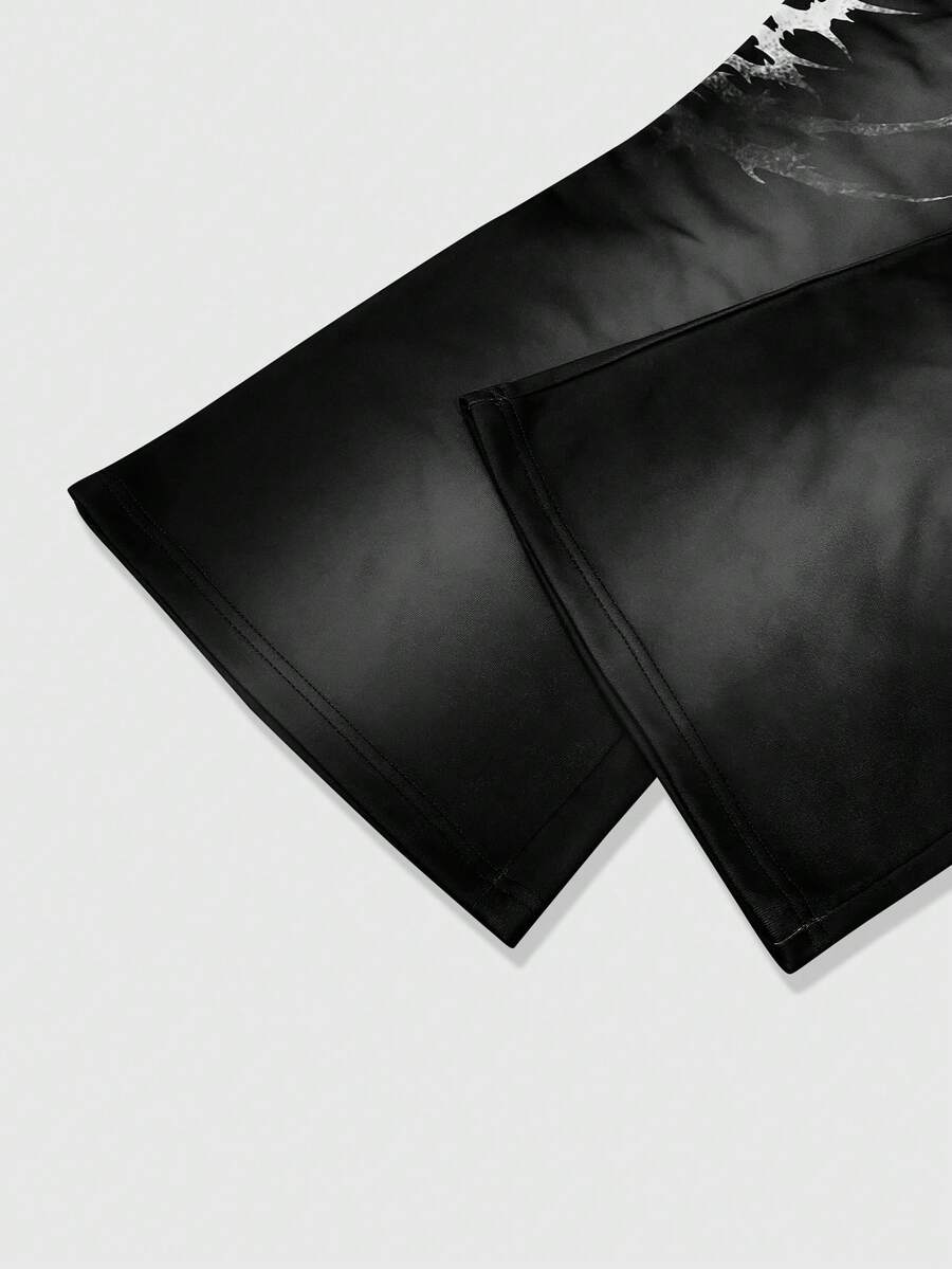 Men's Gothic Gradient Letter Hoodie & Pants Set