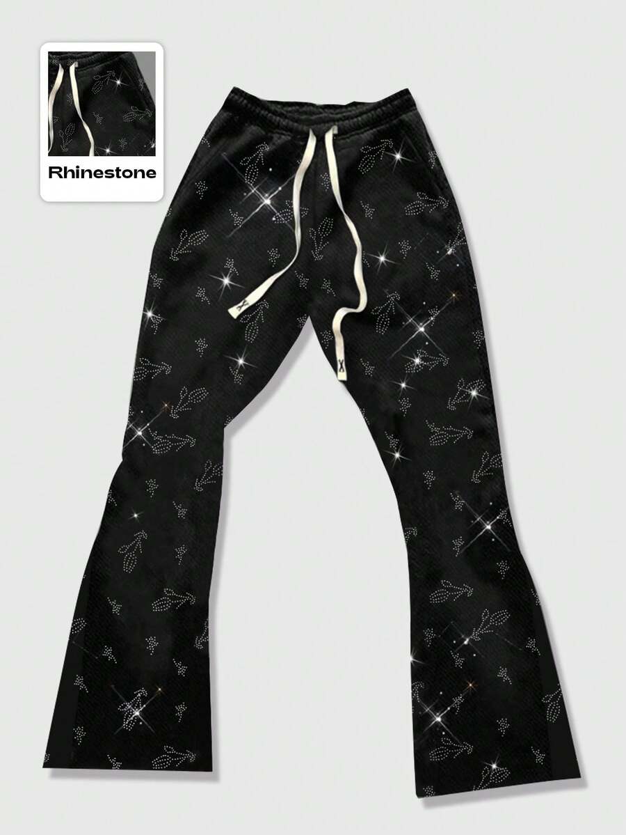 Men's Religious Graphic Print Flare Pants