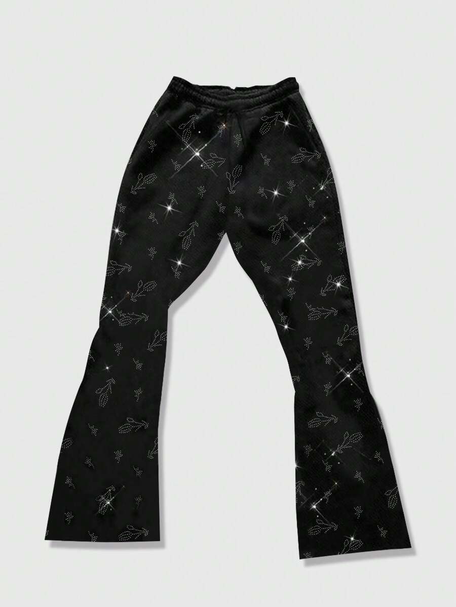 Men's Religious Graphic Print Flare Pants