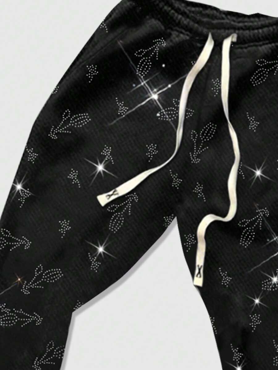 Men's Religious Graphic Print Flare Pants