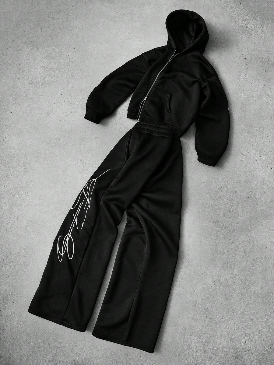 Men's Embroidered Hoodie & Pants 2PC Set