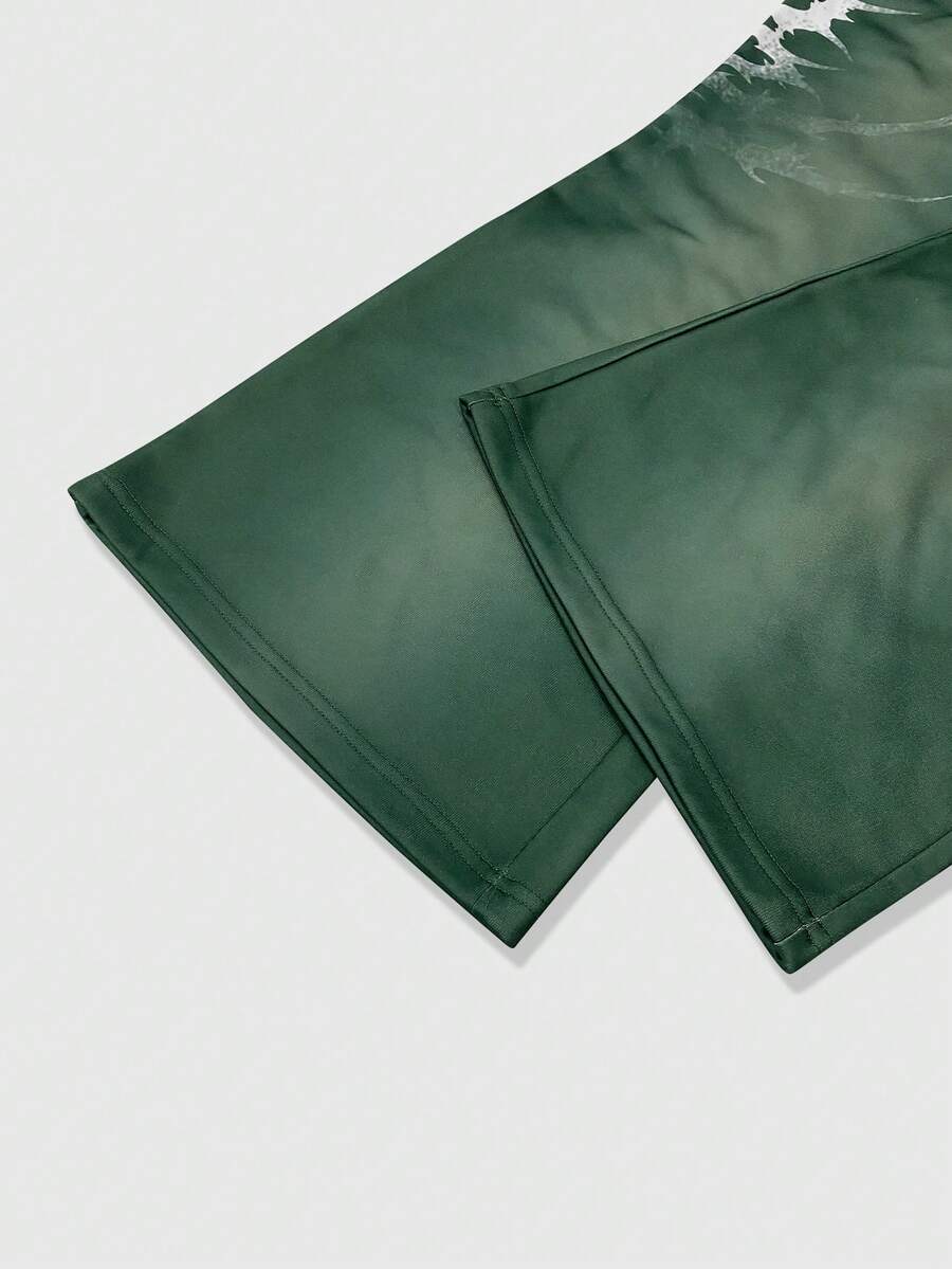 Men's Gothic Gradient Letter Hoodie & Pants Set