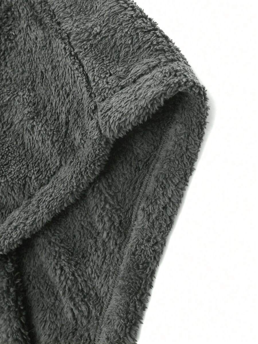 Men's Patchwork Stand Collar Half-Zip Fleece Sweatshirt