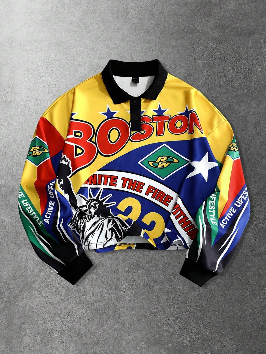 Men's Casual Polo Neck Sweatshirt