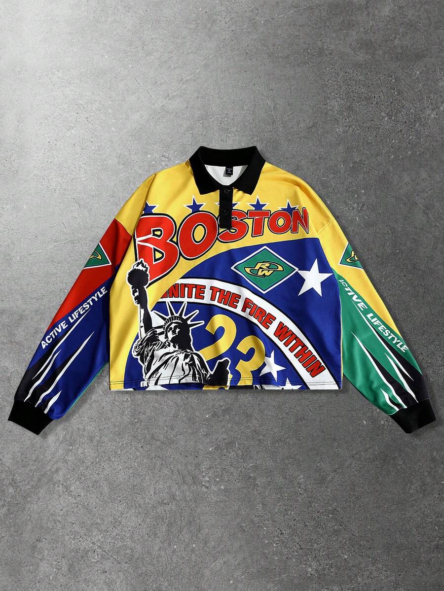 Men's Casual Polo Neck Sweatshirt